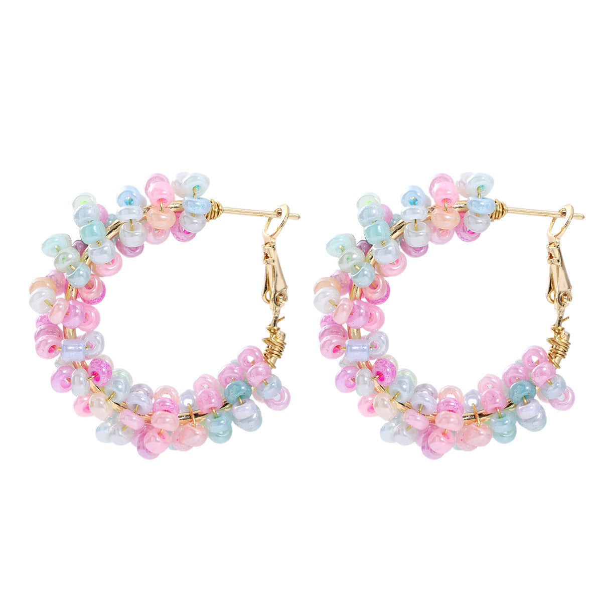 Wholesale Hand Made Rice Beads Plastic Earrings